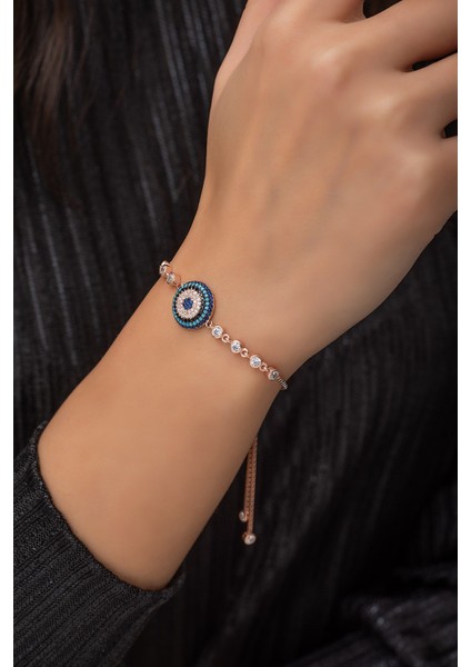 925 Ayar Asansörlü Rose Nazarlık Bileklik Kadın Gümüş Bileklik fiyatları