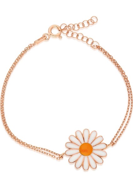 925 Ayar Rose Papatya Bileklik Kadın Gümüş Bileklik