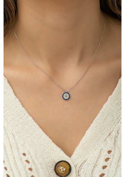 925 Ayar Minik Nazar Kolye Kadın Gümüş Kolye fiyatları