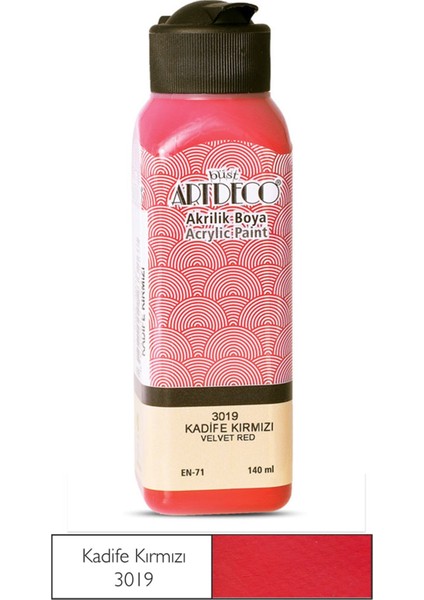 Akrilik Boya 140 ml 3019 Kadife Kırmızı