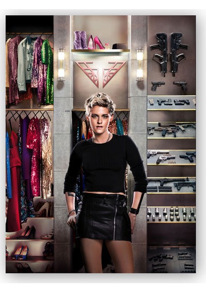 Ahşap Tablo Charlie'nin Melekleri Kristen Stewart Giyinme Odasında