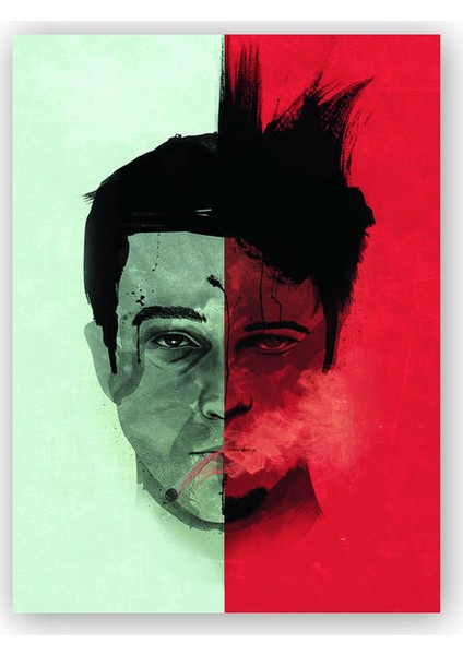 Ahşap Tablo Fight Club Two Faces