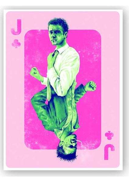 Ahşap Tablo Fight Club Jack ve Tyler Joker Görseli