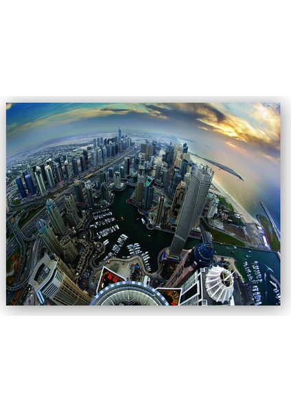 Ahşap Tablo Dubai Kuş Bakışı