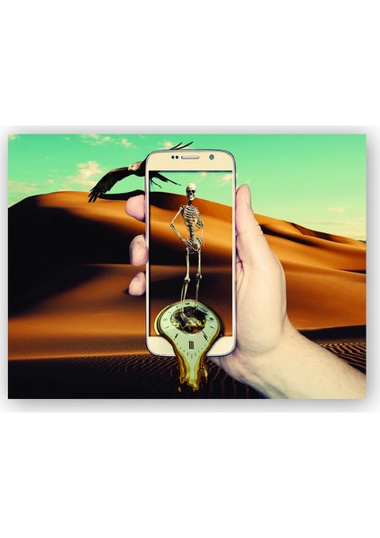 Ahşap Tablo Telefon İskelet Kartal