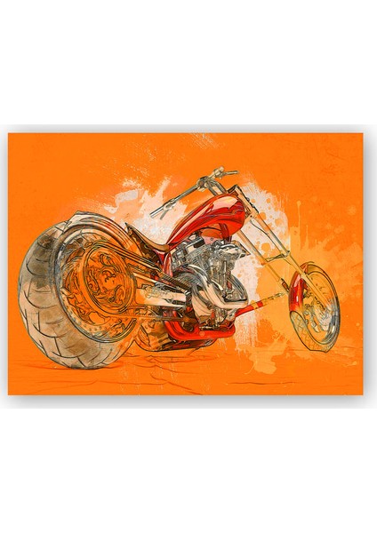 Ahşap Tablo Harley Davidson Sanat