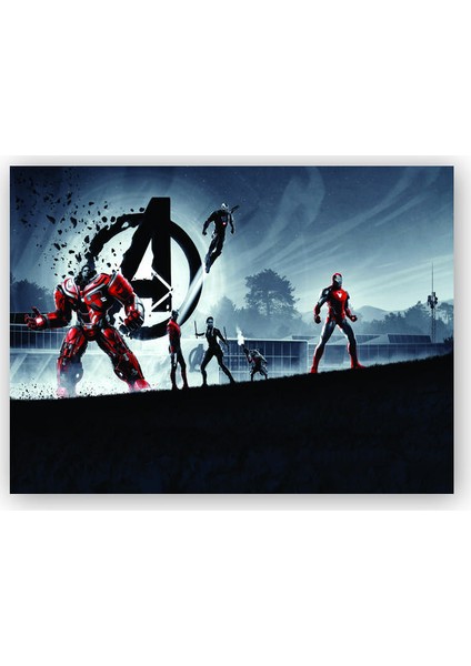 Ahşap Tablo Avengers Hulkbuster, Iron Man, Black Widow ve Rocket