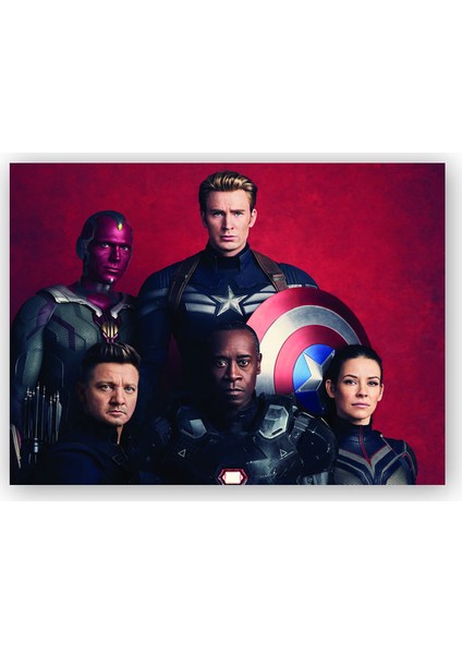 Ahşap Tablo Avengers Infinity War Captain America, Vision, Hawkeye