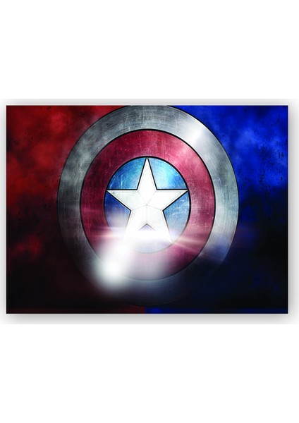 Ahşap Tablo Captain Amerika'nın Kalkanı Logo