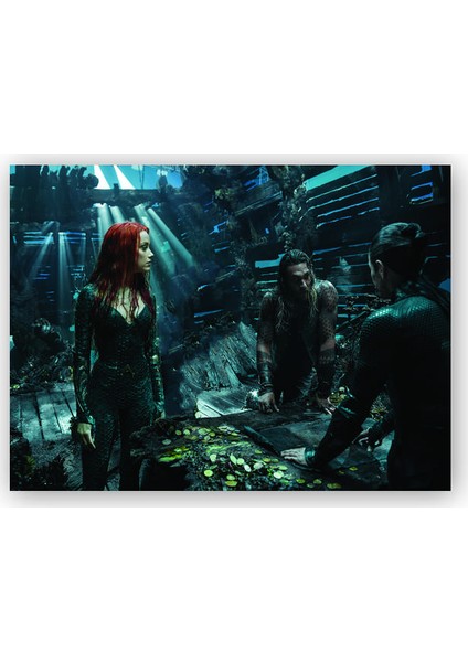 Ahşap Tablo Jason Momoa ve Amber Heard Görseli