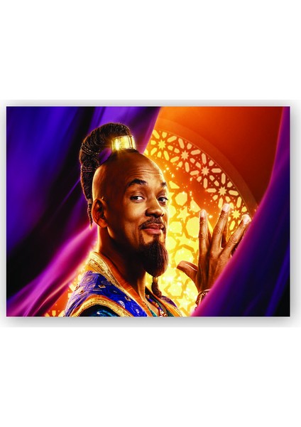 Ahşap Tablo Aladdin Cini Genie Will Smith Görseli