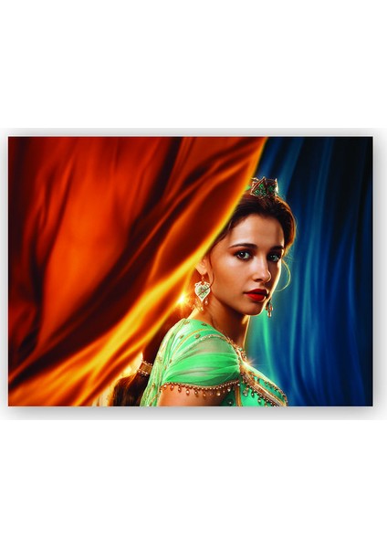Ahşap Tablo Aladdin Princess Jasmine Görseli
