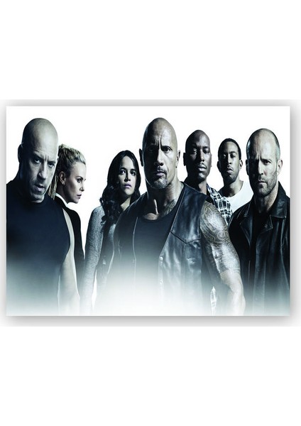 Ahşap Tablo Dwayne Johnson Jason Statham Michelle Rodriguez
