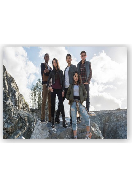 Ahşap Tablo Power Rangers Naomi Scott Becky G Rj Cyler Ludi Lin Dacre