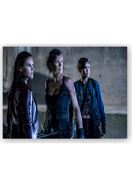 Ahşap Tablo Resident Evil Milla Jovovich, Ali Larter, Ruby Rose