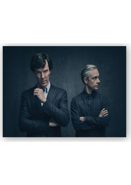Ahşap Tablo Sherlock ve Dr.Watson Görseli