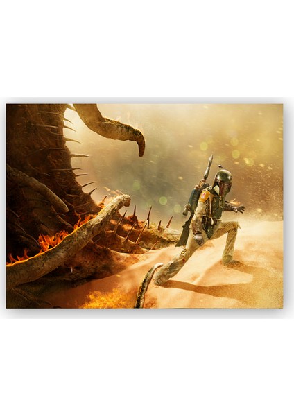 Ahşap Tablo Star Wars Return of The Jedi Boba Feet
