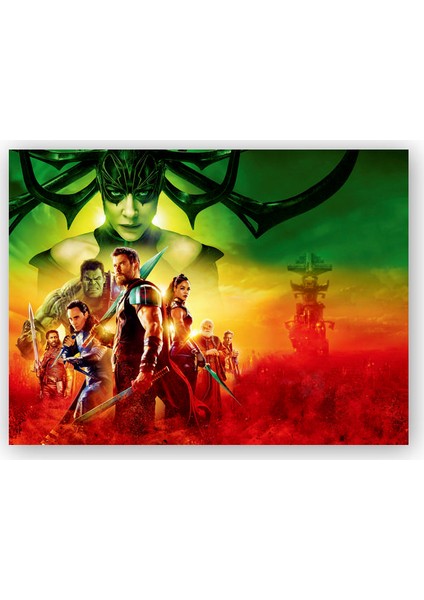 Ahşap Tablo Thor Ragnarok Cate Blanchett ve Kahramanlar