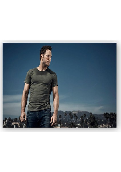 Ahşap Tablo Chris Pratt Kaslı Kollar