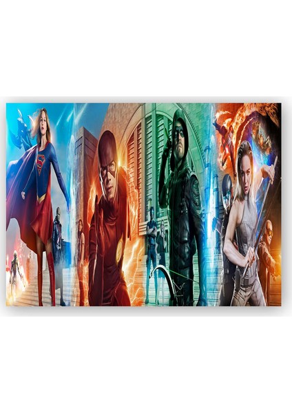 Ahşap Tablo Legends of Tomorrow Supergirl Flash Arrow