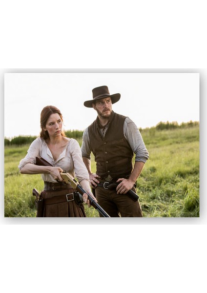 Ahşap Tablo The Magnificent Seven Chris Pratt & Haley Bennett
