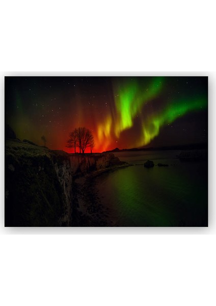 Ahşap Tablo Aurora Borealis Kuzey Işıkları (2)