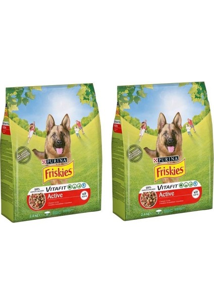 Friskies Aktif Köpekler Için Etli Köpek Maması 2.4 kg x 2 Adet