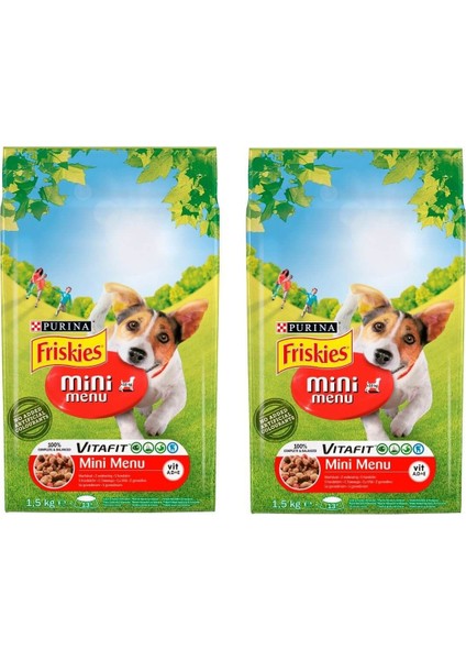 Friskies Mini Menü Etli Köpek Maması 1.5 kg x 2 Adet