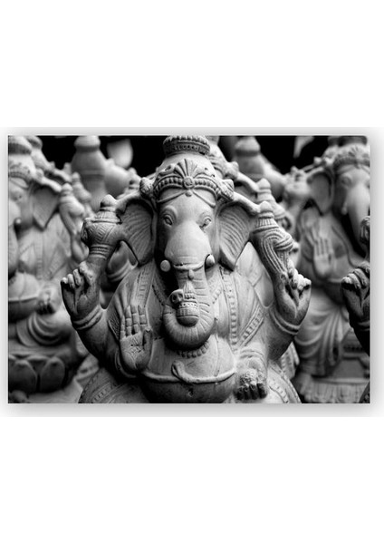 Ahşap Tablo Lord Ganesha Hindu Tanrısı Monochrome