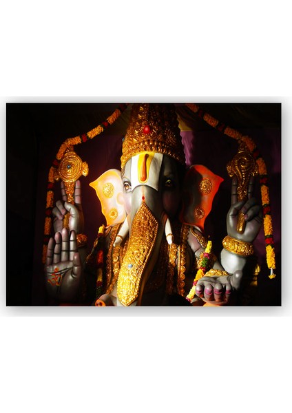 Ahşap Tablo Lord Ganesha Hindu Tanrısı