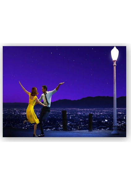 Ahşap Tablo La La Land Köprüde Dans Ryan Gosling Emma Stone