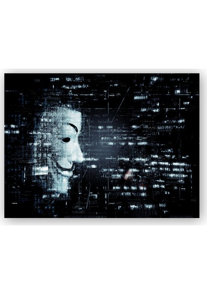Ahşap Tablo Anonymous Maskesi ve Kodlar