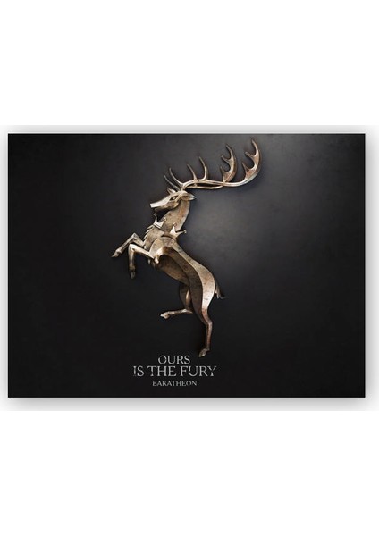 Ahşap Tablo Game of Thrones Baratheon İllüstrasyon