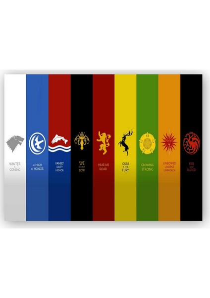 Ahşap Tablo Game of Thrones Milletler Kompozisyon