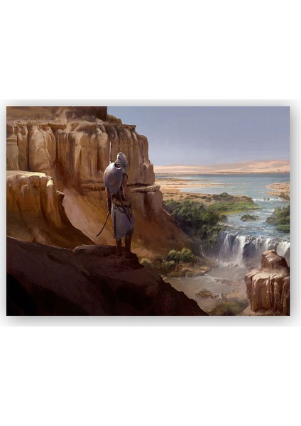 Ahşap Tablo Assassins Creed Origins Nil Nehri ve Suikastçi