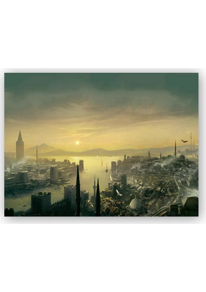Ahşap Tablo Assassins Creed Relevations Haliç Manzarası