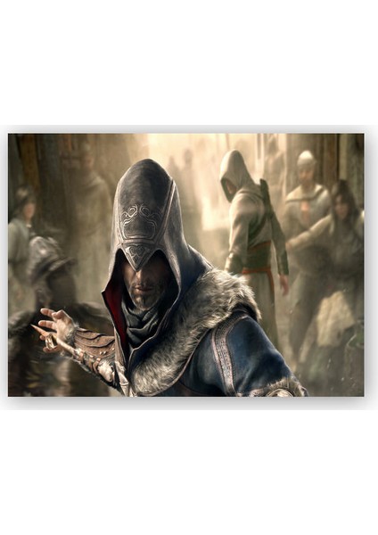 Ahşap Tablo Assassins Creed Sauikastçi ve Flu Arkaplan