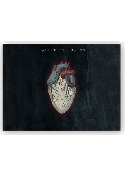 Ahşap Tablo Alice in Chains Kalp Karanlık Arkaplan