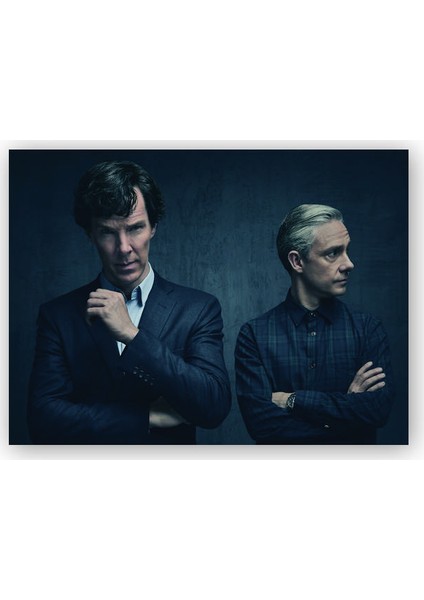 Ahşap Tablo Sherlock Holmes ve Dr Watson