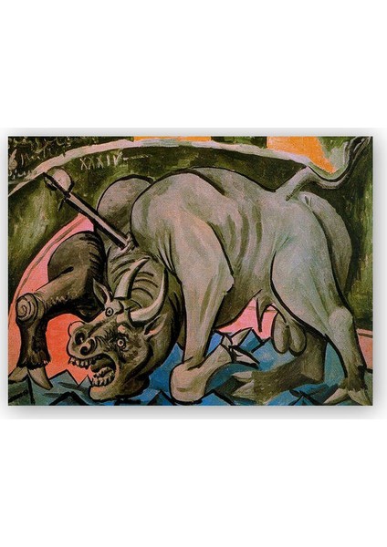 Ahşap Tablo Dying Bull, 1934 by Pablo Picasso