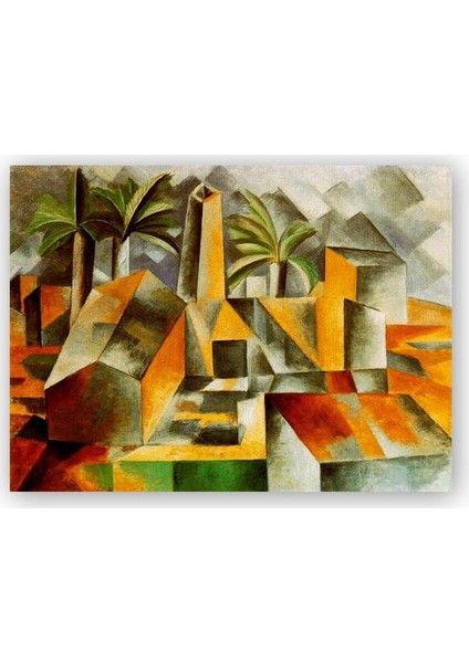 Ahşap Tablo Factory at Horto de Ebro, 1909 by Pablo Picasso