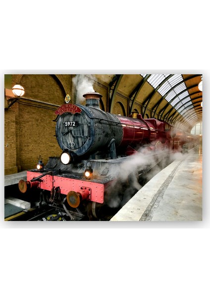 Ahşap Tablo Harry Potter Hogwarts Express Buharlı Tren