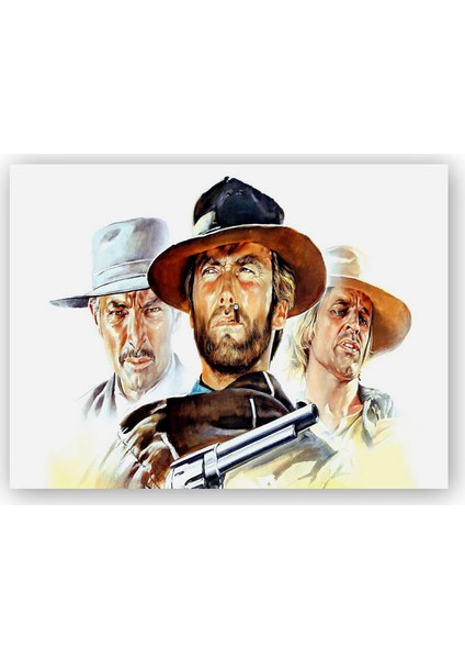 Ahşap Tablo Clint Eastwood Bir Kaç Dolar İçin Çizim