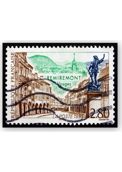 Ahşap Tablo Fransa 1995 Yılına Ait Posta Pulu