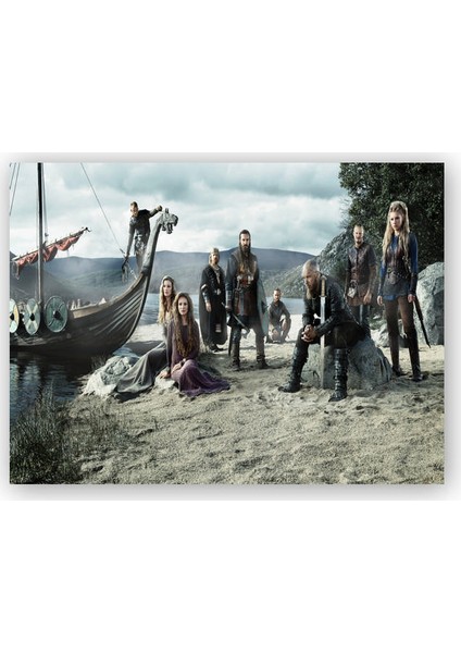 Ahşap Tablo Vikingler Tüm Karakterler