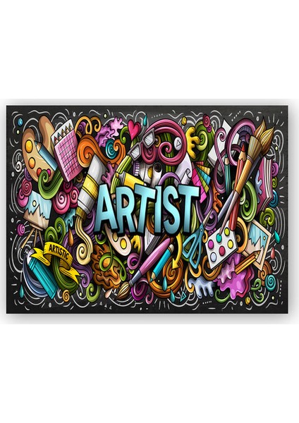Ahşap Tablo Modern Sanat Boyama Sanatı Aletleri