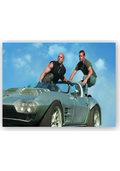 Ahşap Tablo Hızlı ve Öfkeli Paul Walker ve Vin Diesel