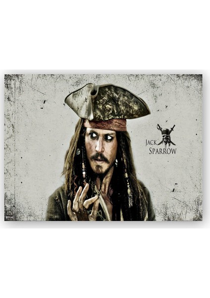 Ahşap Tablo Karayip Korsanları Jack Sparrow Dark Face