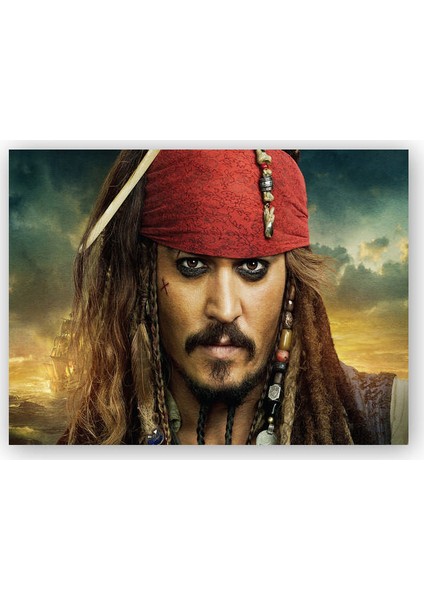 Ahşap Tablo Karayip Korsanları Jack Sparrow Görsel