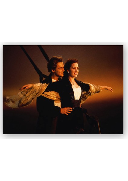 Ahşap Tablo Titanic Rose ve Jack Uçuyor